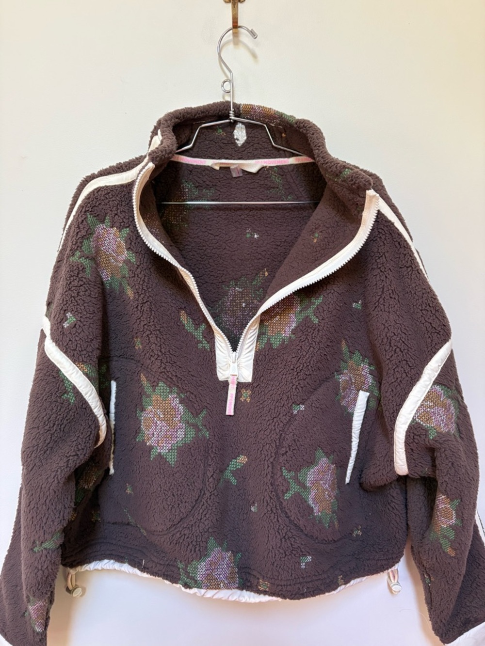 NWOT Free People FP Movement Mountain High Embroidered HalfZip Fleece Size Small - Picture 7 of 13